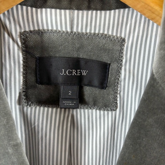 J. Crew Willa Velvet Stretch Blazer Gray 2 - Picture 5 of 7
